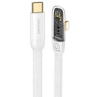 Cablu USAMS înclinat USB-C la Lightning PD 20W Fast Charging Iceflake Series 1,2 m alb/alb SJ583USB02 (US-SJ583)