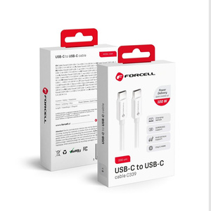 cablu FORCELL Tip C la Tip C QC4.0 5A/20V PD100W C339 2m alb