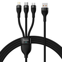 Baseus Flash Series II cablu USB - USB tip C / Lightning / micro USB 100 W 1,2 m negru (CASS030001)