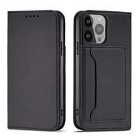 Mag Case husa net Card Samsung Galaxy A23 A23 5G flip cover portofel stand negru