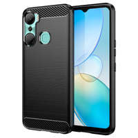 Husa Case husanounou Carbon pentru Infinix Hot 12 Pro flexibil siliko carbo capac negru Case