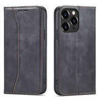 Magnet Fancy Case husa pentru iPhone 13 Pro Max carte de portofel carte de caz titular negru