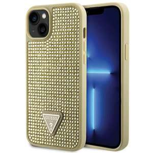 Husa Guess GUHCP14SHDGTPD iPhone 14 6.1" aur / aur greucase Triunghi cu pietre de strasuri Case