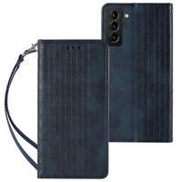 Mag Case husa curea de plasă Samsung Galaxy A23 A23 5G flip cover portofel mini lanyard stand albastru
