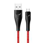 USAMS Cablu împletitură împletită U41 MicroUSB/USB Fast Charge 2m roșu/roșu SJ396USB02 (US-SJ396)