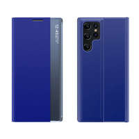 New Sleep Case cover husa cu capac cu flip cover cu funcție de stand Samsung Galaxy S22 Ultra albastru