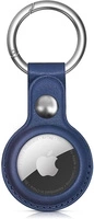 Husă din piele PU Apple AirTag - albastră