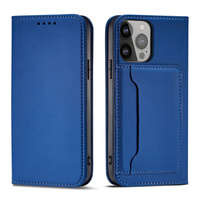 Mag Case husa net Card Samsung Galaxy S23 Ultra flip acoperire flip portofel stand albastru