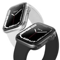 UNIQ husa Glase Apple Watch Seria 7 41mm. Pachet dublu transparent-fumuriu/ transparent-fumuriu