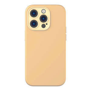 Husa Baseus Liquid Silica Gel pentru iPhone 14 Pro Max (galben) +folie sticla + kit de curățare