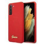 Husa GUESS Samsung Galaxy S21 Plus silicon Script Metal Logo GUHCS21MLSLMGRE Red Hardcase roșu