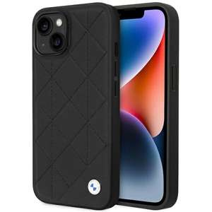 Husa BMW BMHCP14S22RQDK iPhone 14 6.1" negru/negru din piele matlasată negru/negru