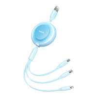 Baseus Bright Mirror 2 cablu Cablu 3in1 USB tip A - micro USB + Lightning + USB tip C 3.5A 1.1m albastru (CAMJ010017)