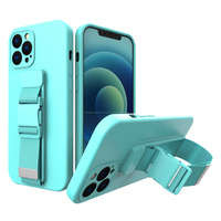 Coardă case gel husa cu șnur de lanț cu lanț de lanț iPhone 12 Pro albastru deschis