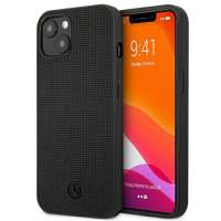 Mercedes MEHCP13MMBLBK iPhone 13 6.1" negru/negru tarecase Piele cu logo metalic cu ochiuri de metal