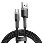 Baseus Cafule Cablu de nailon durabil USB / USB-C QC3.0 3A cablu 0,5M negru-gri (CATKLF-AG1)