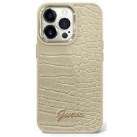 Husa Apple iPhone GUESS 14 Plus Croco Collection Gold Hardcase