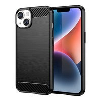 Case husa iPhone Carbon 14 capacul din spate cu gel flexibil negru