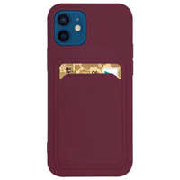 Card Case silikonou husa portofel cu buzunar pentru carduri documente pentru Samsung Galaxy S21 Ultra 5G maro maro