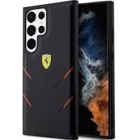 Husacase Ferrari FEHCS23LPBAK S23 Ultra S918 negru/negru linii de ștampilare la cald rigide Case