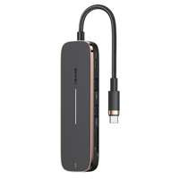 USAMS Adaptor HUB 2xUSB + USB-C + HDMI + Micro SD+SD negru/negru SJ575HUB01 (US-SJ575)