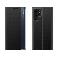 Noua husa Sleep Case pentru husa Samsung Galaxy S24 FE cu clapa si suport - neagra