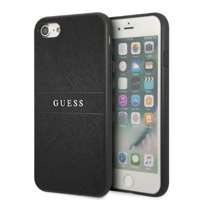 Husa iPhone Guess 7/8 / Se 2020 / Se 2022 Curea neagră/neagră Saffiano Strap Case