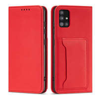 Magnet Card Case husa pentru Samsung Galaxy A12 5G card portofel carte de acoperire card titularul roșu