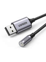 UGREEN CM477, adaptor audio USB la mini jack 3,5 mm AUX (gri)