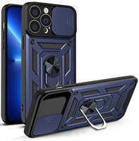 Husa Armor husa iPhone Carcasă blindată Hybrid Camshield 13 Pro cu capac pentru aparat foto albastru Case