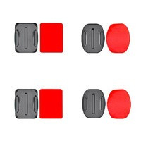 Set de baze de montare plate și rotunde pentru camere sport GoPro, DJI Osmo Action, EKEN, SJCam, Insta360 cu benzi 3M - 2 bucăți