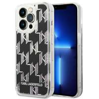 Husa Apple iPhone Liquid Glitter KARL LAGERFELD 14 Pro Max Monogramă neagră tarecase