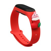 Curea Xmas band pentru Xiaomi Mi Band 6 / Mi Band 5 Crăciun silikonou strap brățară roșie (Santa 1)
