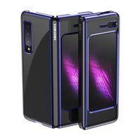 Placare Case hard case cover husa cu ramă metalică Samsung Galaxy Fold albastru