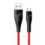 USAMS Cablu împletitură împletită U41 USB-C/USB Fast Charge 2m roșu/roșu SJ395USB02 (US-SJ395)