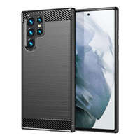 Case husanounou Carbon Samsung Galaxy S23 Samsung Galaxy S23 Ultra flexibil siliko carbo capac negru