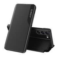 Husa Case Husa Eco piele de vedere pentru Samsung Galaxy S23 cu suport cu clapetă negru Case