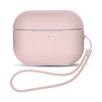 Silikonou husa AirPods Pro 2 / AirPods Pro 1 + strap lănțișor pentru încheietura mâinii | roz