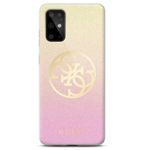 Husa GUESS Samsung Galaxy S20 Samsung Galaxy S20 Ultra Glitter Gradient 4G Circle Pink Gold Hardcase