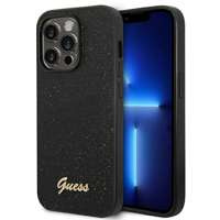 Husa Apple iPhone Glitter GUESS 14 Pro Script Black Hardcase