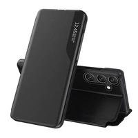 Husa Eco Leather View husa eleganta cu clapa si functie suport pentru Samsung Galaxy A56 - neagra