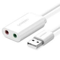 Ugreen USB 2.0 - 3,5 mm mini jack External Sound Adapter white (US205 30143)