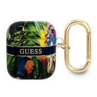 Husa GUESS Apple Acoperă AirPods Cover Flower Strap Collection Albastru Case