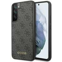 Husacase Guess GUHCS23SG4GFGR S23 S911 gri/grișu tare 4G Metal Gold Logo Case