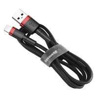 Baseus Cafule Cable Durable Nylon Braided Wire USB / Lightning QC3.0 2.4A 0,5M black-red (CALKLF-A19)