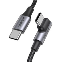 Cablu USB-C la USB-C, înclinat UGREEN US334 5A, PD 100W, 2m (negru)