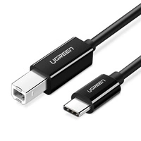 Cablu USB-C 2.0 la USB-B UGREEN US241 pentru imprimantă, 1m (negru)