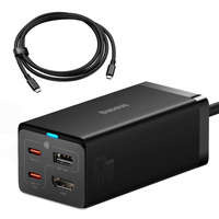 Baseus incarcator cablu de mare viteză GaN5 Pro HUB HDMI 2 x USB-C / USB-A / HDMI 4K 30Hz 1.5m negru + USB-C - USB-C 100W 40Gbps (USB4) 1m (CCGP110201)