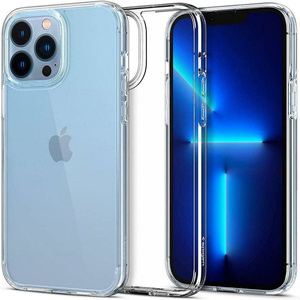 Husa Spigen iPhone 13 Pro Max Ultra Hybrid Crystal Transparent Clear Case + Folie sticla Spigen Glas.Tr Slim