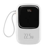 Baseus cabluriQpow Digital Display powerbank cu încărcare rapidă 20000mAh 22.5W QC/PD/SCP/FCP cu m USB-C integrat alb